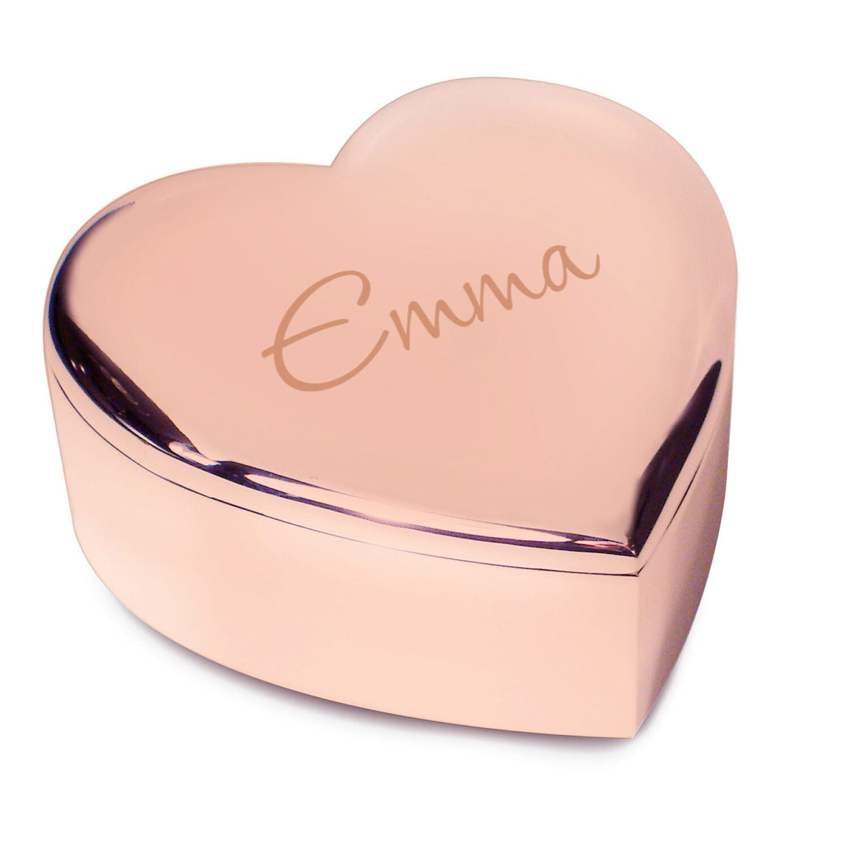 Personalised Name Only Rose Gold Heart Trinket Box: 4 - Trinket Boxes By Gift Moments