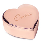 Personalised Name Only Rose Gold Heart Trinket Box: 4 - Trinket Boxes By Gift Moments