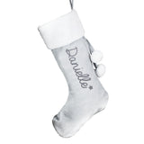 Personalised Name Only Silver Grey Stocking: 4 - Christmas Stockings By Gift Moments