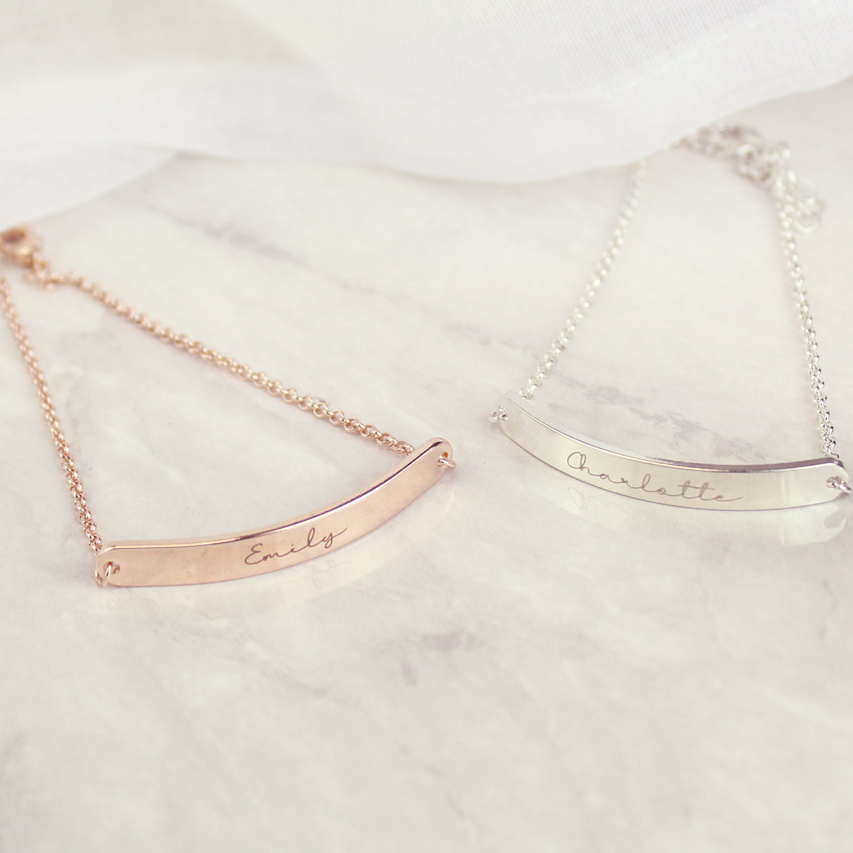 Personalised Name Only Silver Tone Bar Bracelet: 4 - Bracelets By Gift Moments
