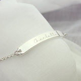 Personalised Name Only Silver Tone Bar Bracelet: 3 - Bracelets By Gift Moments