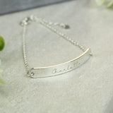 Personalised Name Only Silver Tone Bar Bracelet: 1 - Bracelets By Gift Moments