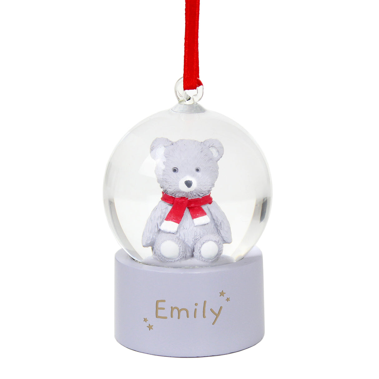 Personalised Name Only Teddy Bear Glitter Snow Globe Tree Decoration: 5 - Snow Globes By Gift Moments