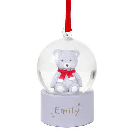 Personalised Name Only Teddy Bear Glitter Snow Globe Tree Decoration: 5 - Snow Globes By Gift Moments