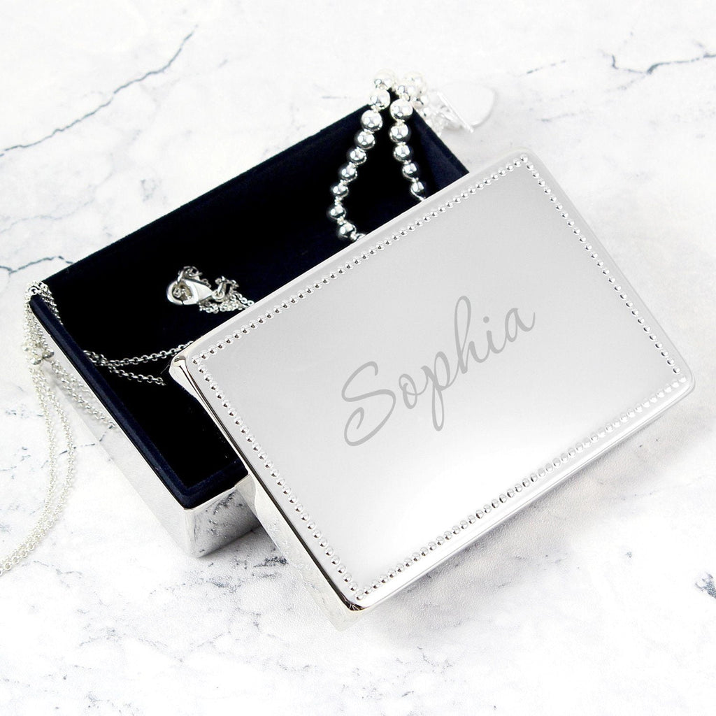 Personalised Name Rectangular Jewellery Box - Shop Jewellery Boxes At Gift Moments - 2