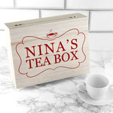 Personalised Name Tea Box Selection: 3 Red Tea Boxes By Gift Moments