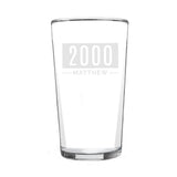 Personalised Name & Year Pint Glass: 5 - Beer Glasses By Gift Moments