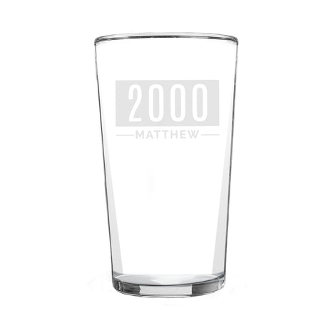 Personalised Name & Year Pint Glass: 5 - Beer Glasses By Gift Moments