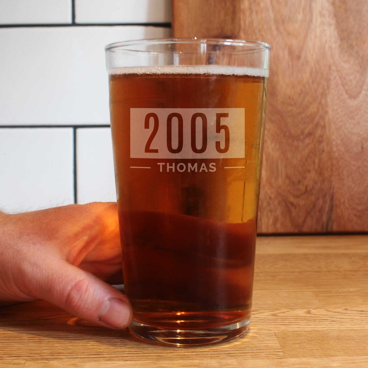 Personalised Name & Year Pint Glass: 3 - Beer Glasses By Gift Moments