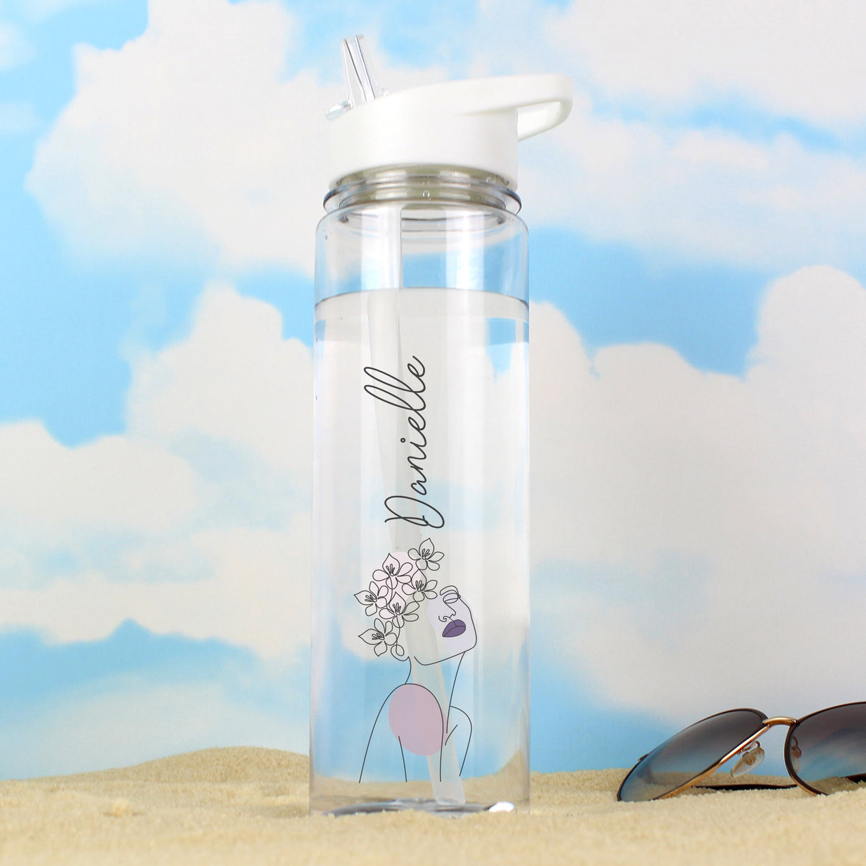 Personalised Natalia Line Art Water Bottle: 4 - Water Bottles By Gift Moments