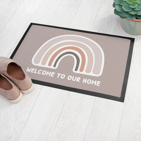 Personalised Neutral Rainbow Door Mat 40x60cm: 6 - Doormats By Gift Moments