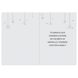 Personalised New Baby Moon & Stars Card: 2 - Greeting Cards By Gift Moments