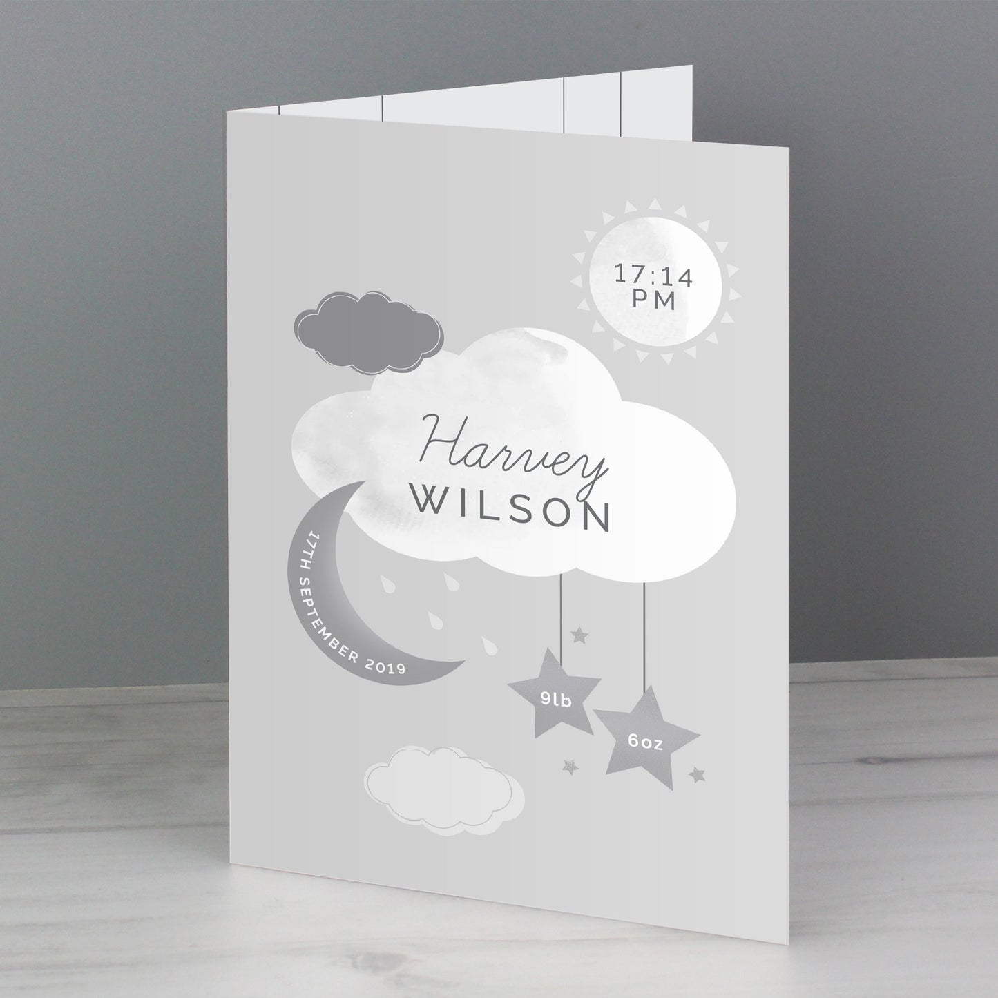 Personalised New Baby Moon & Stars Card: 5 - Greeting Cards By Gift Moments