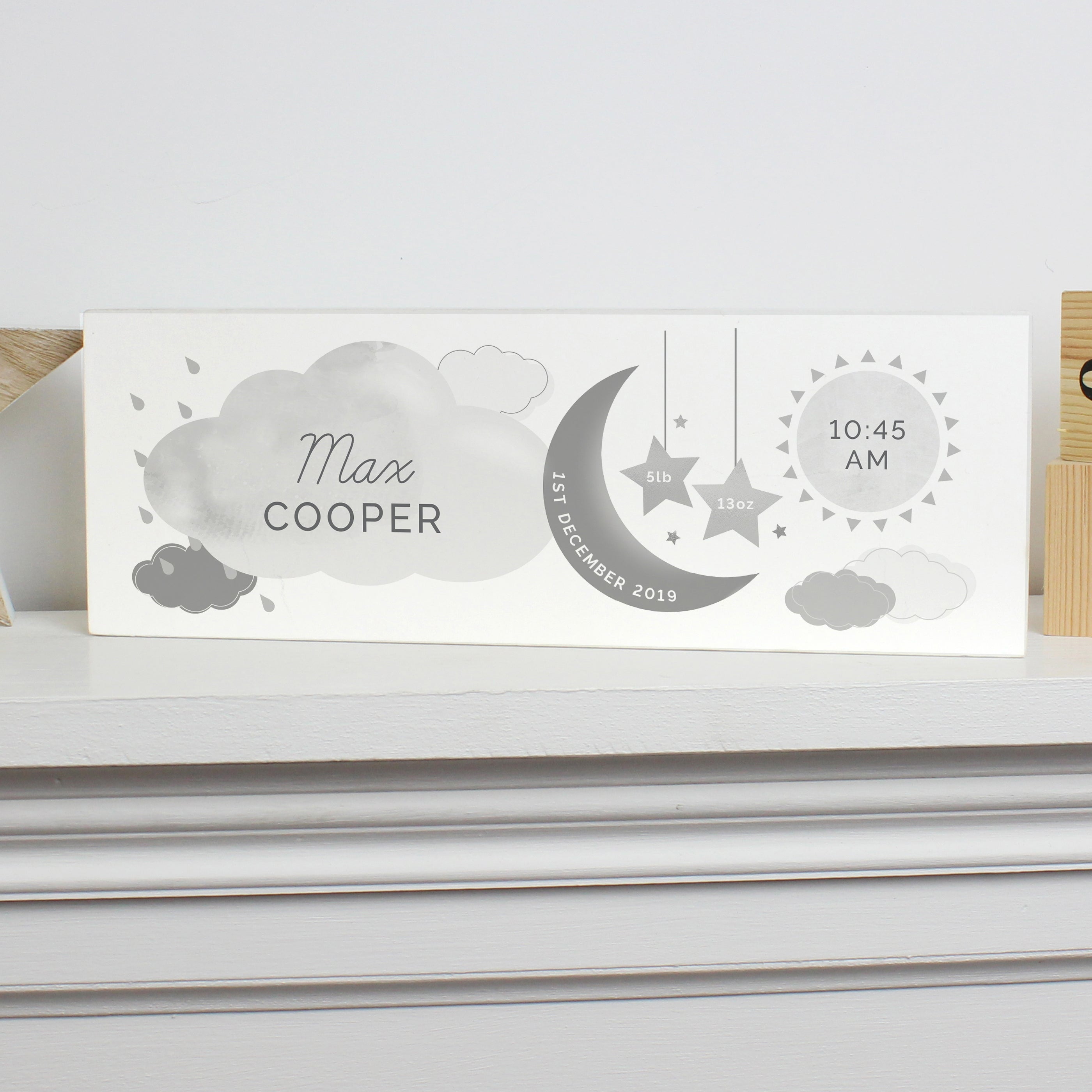 Personalised New Baby Wooden Block Nursery Sign - Shop Signs & Plaques At Gift Moments - 4