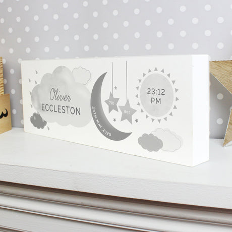 Personalised New Baby Wooden Block Nursery Sign: 6 - Signs & Plaques By Gift Moments