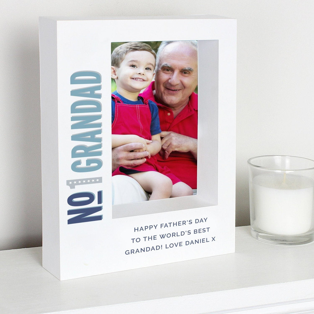 Personalised No.1 5x7 Box Photo Frame: 1 Photo Frames By Gift Moments