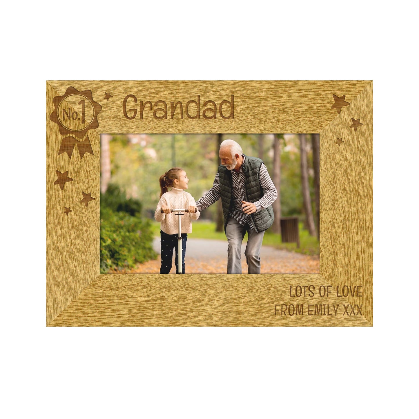 Personalised No.1 6x4 Landscape Wooden Photo Frame: 5 - Photo Frames By Gift Moments