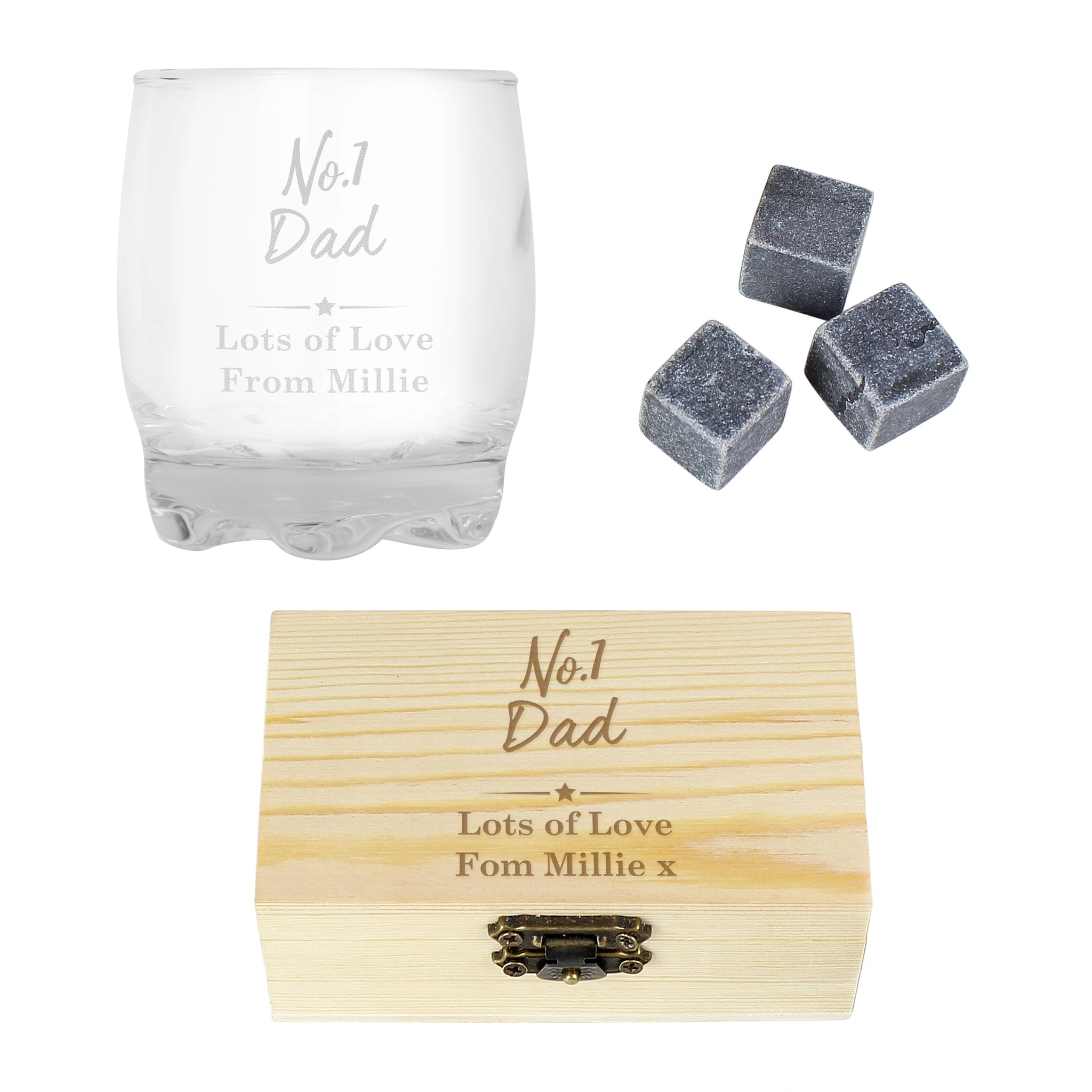 Personalised No.1 Cooling Stones & Glass Set: 6 - Barware By Gift Moments