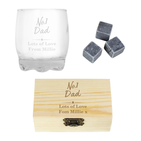 Personalised No.1 Cooling Stones & Glass Set: 6 - Barware By Gift Moments