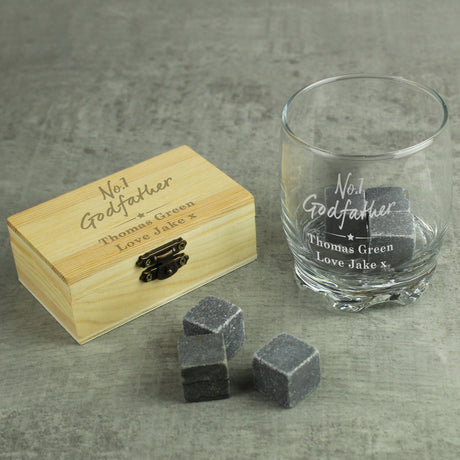 Personalised No.1 Cooling Stones & Glass Set: 5 - Barware By Gift Moments