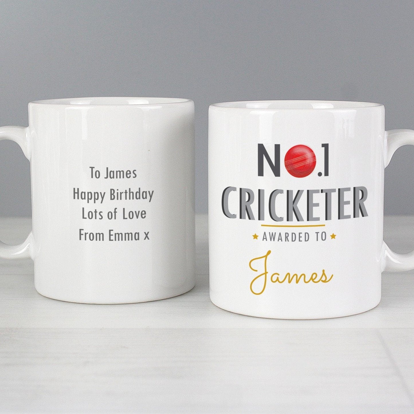 Personalised No.1 Cricketer Mug: 3 - Mugs By Gift Moments