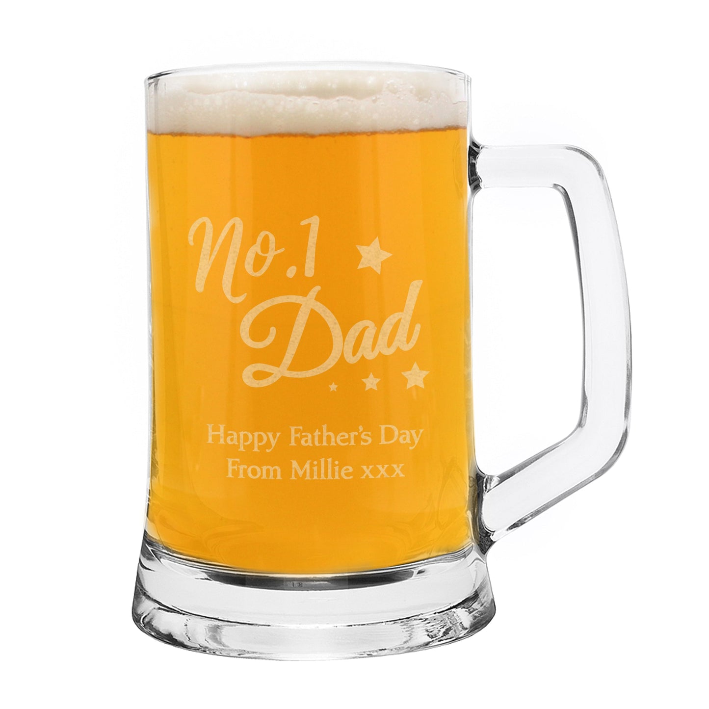 Personalised No.1 Dad Glass Pint Stern Tankard: 2 - Tankards By Gift Moments