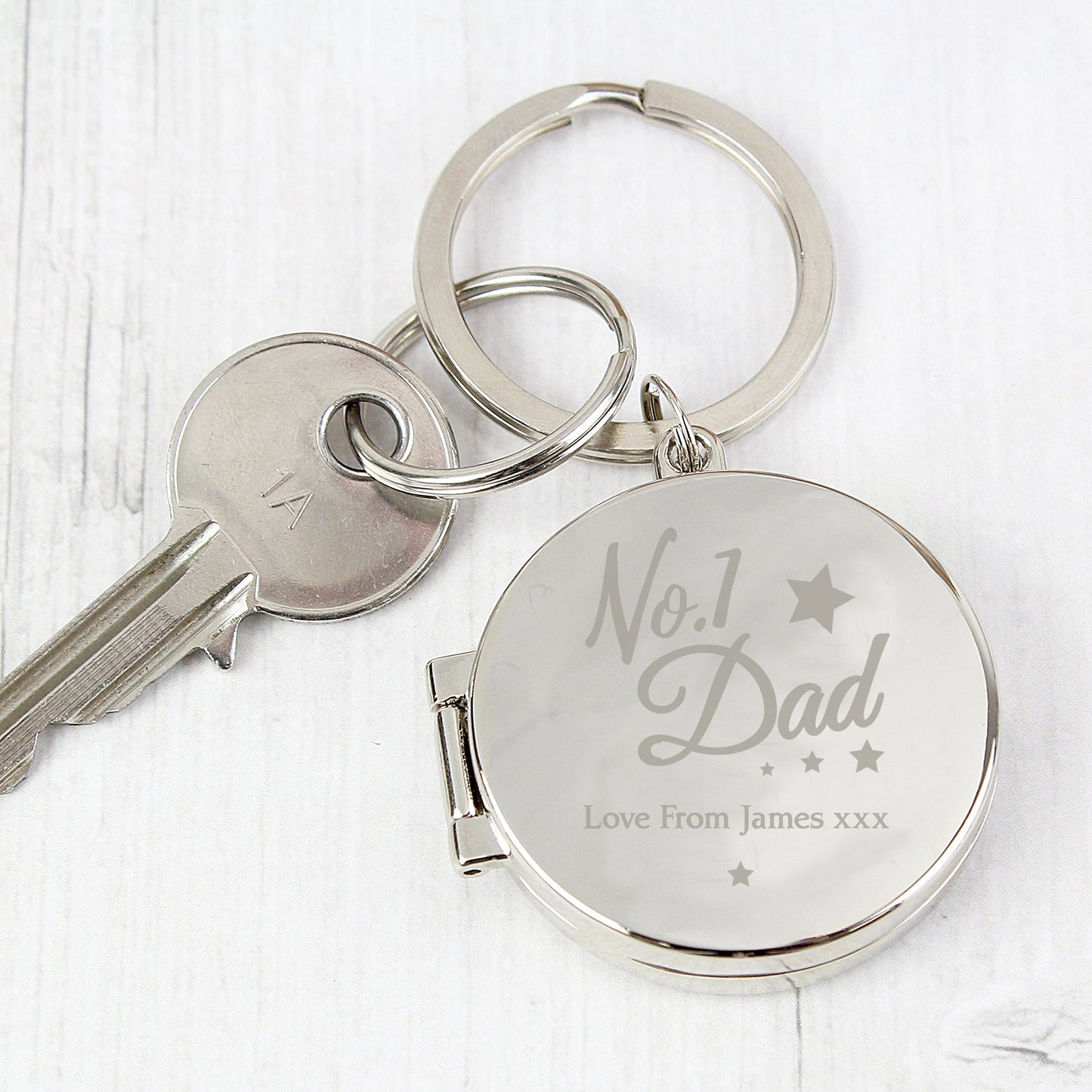 Personalised No.1 Dad Photo Keyring: 1 - Keyrings By Gift Moments