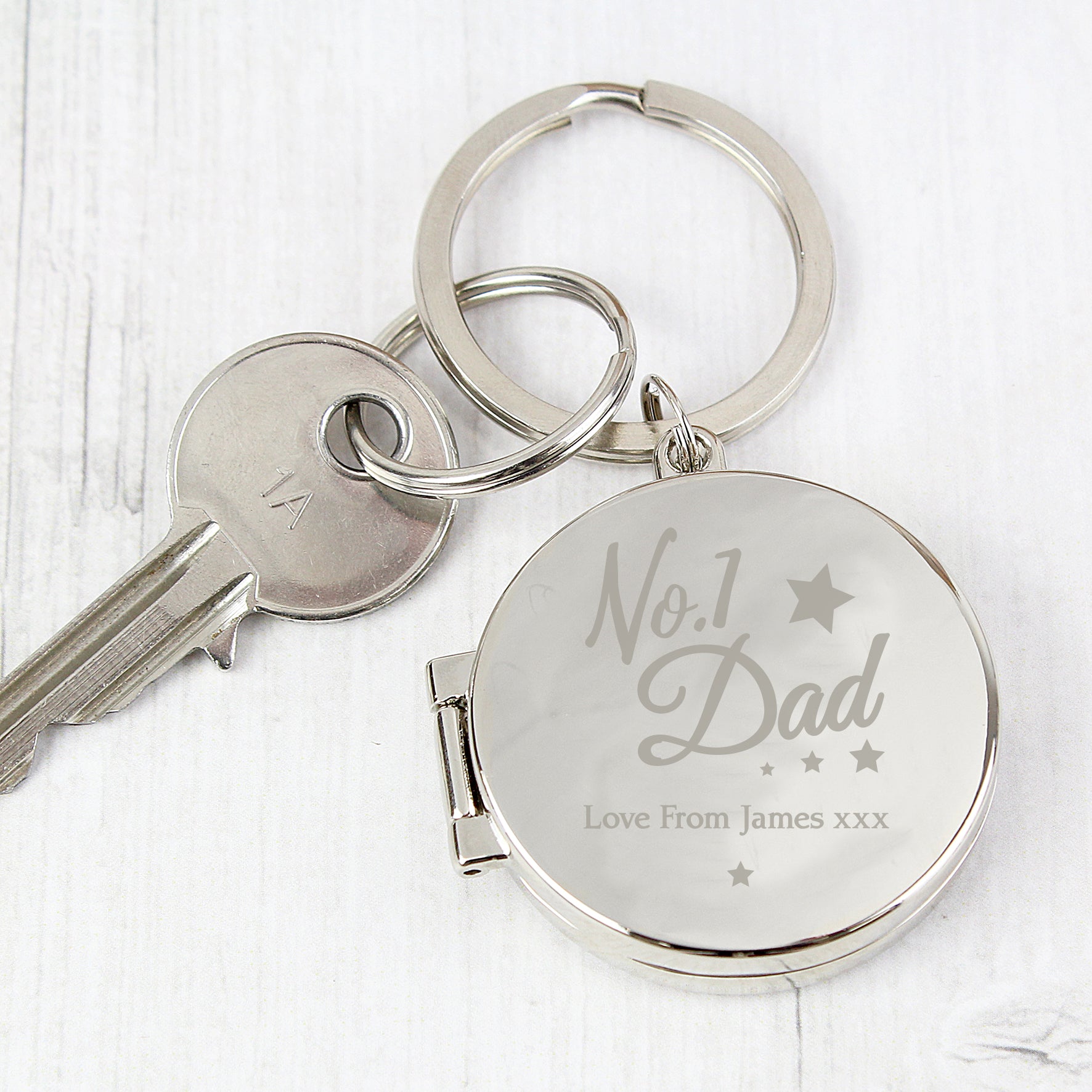 Personalised No.1 Dad Photo Keyring: 1 - Keyrings By Gift Moments