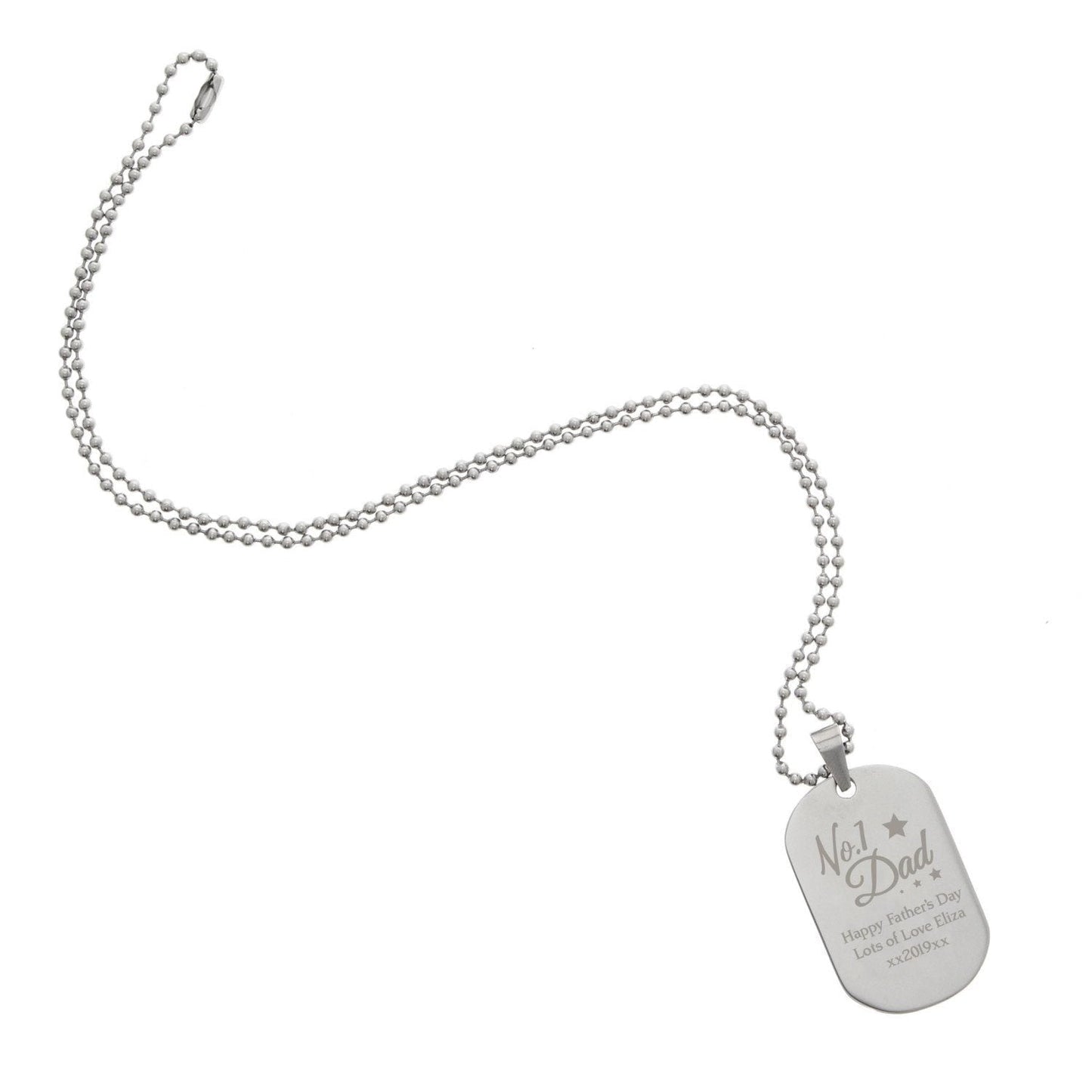 Personalised No.1 Dad Stainless Steel Dog Tag Necklace: 6 - Necklaces By Gift Moments