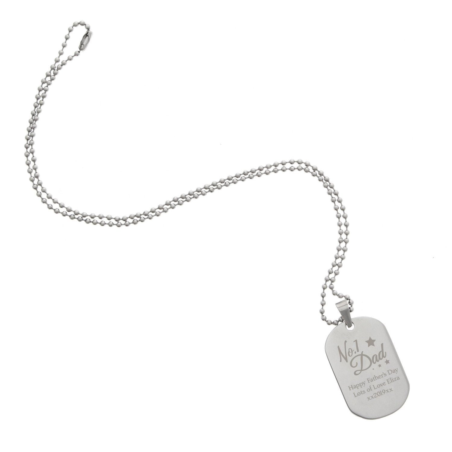 Personalised No.1 Dad Stainless Steel Dog Tag Necklace: 6 - Necklaces By Gift Moments