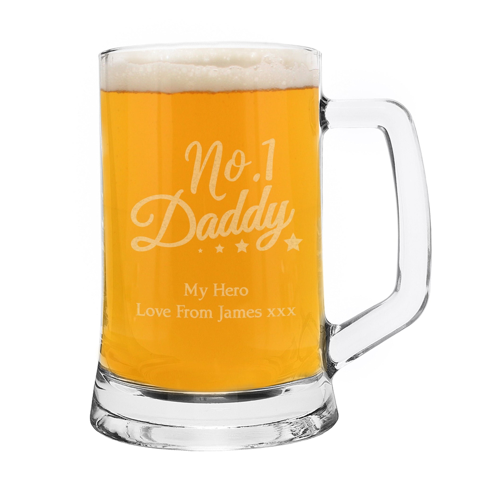 Personalised No.1 Daddy Glass Pint Stern Tankard: 2 - Tankards By Gift Moments
