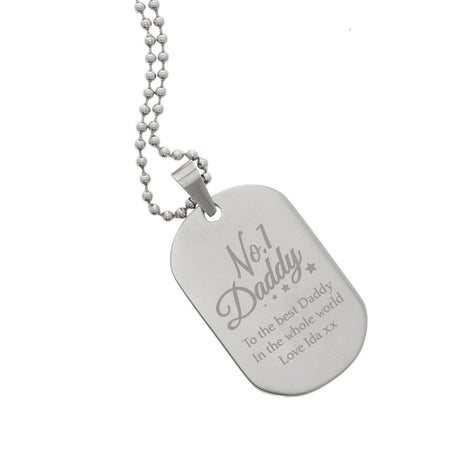 Personalised No.1 Daddy Stainless Steel Dog Tag Necklace: 5 - Necklaces By Gift Moments