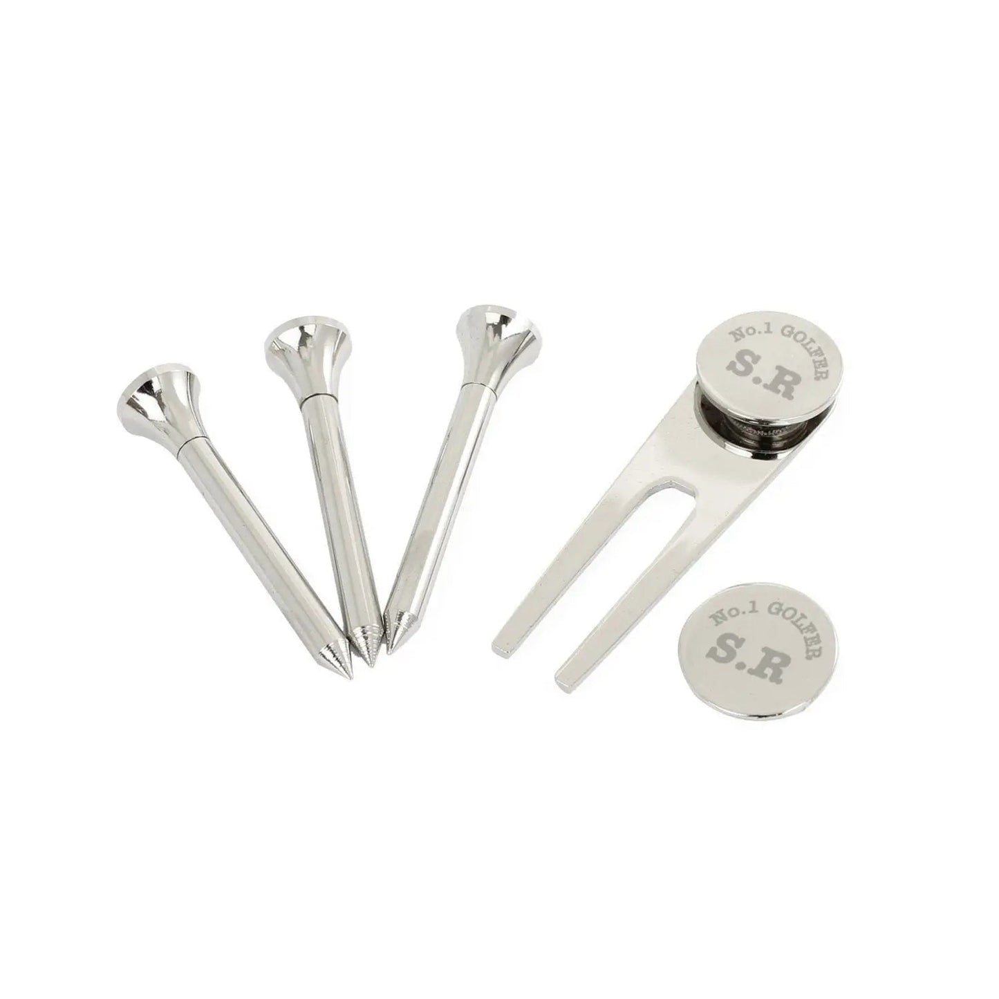 Personalised No.1 Golfer Golf Set: 2 - Golf Tees & Markers By Gift Moments