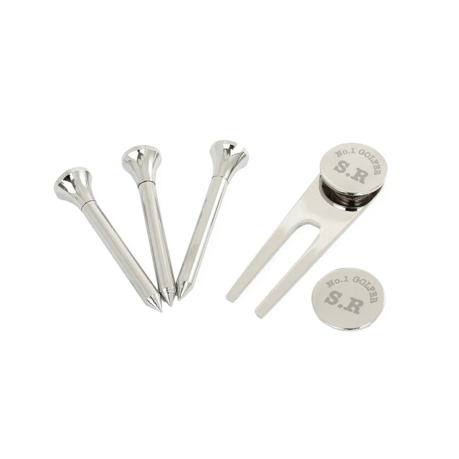 Personalised No.1 Golfer Golf Set: 2 - Golf Tees & Markers By Gift Moments