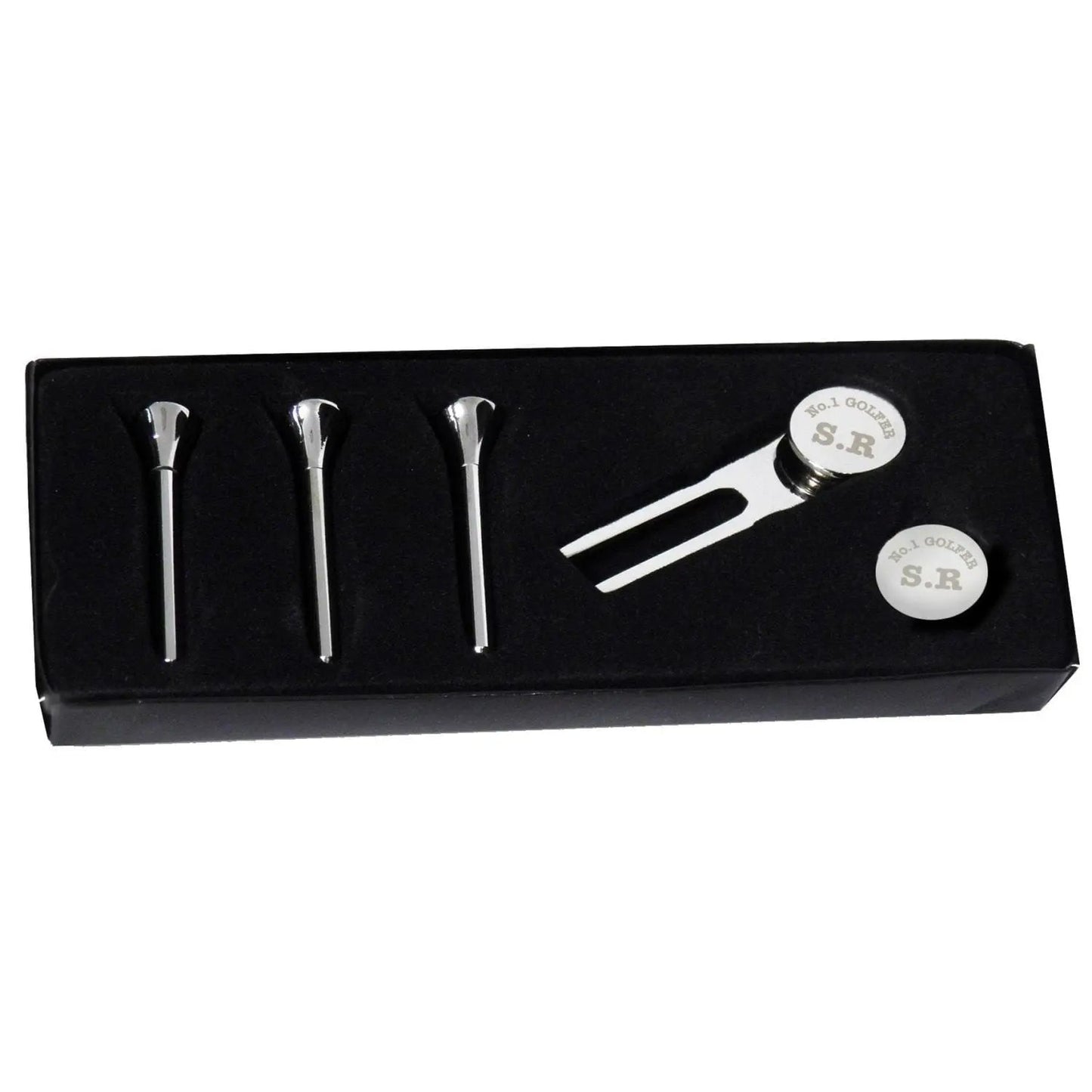 Personalised No.1 Golfer Golf Set: 3 - Golf Tees & Markers By Gift Moments