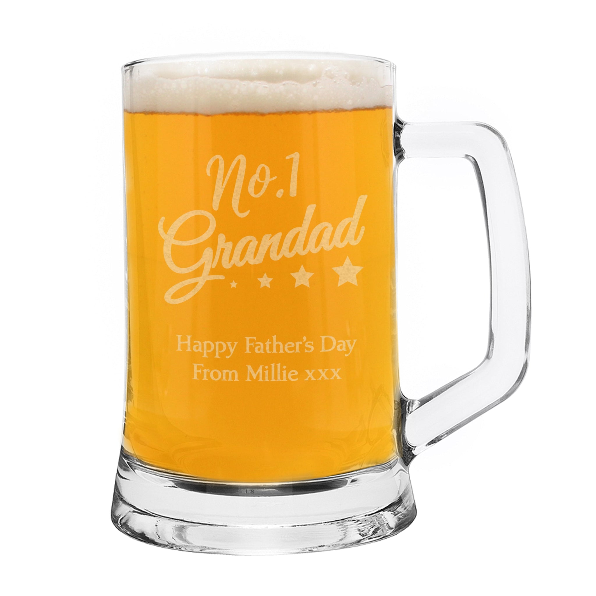 Personalised No.1 Grandad Glass Pint Stern Tankard: 2 - Tankards By Gift Moments