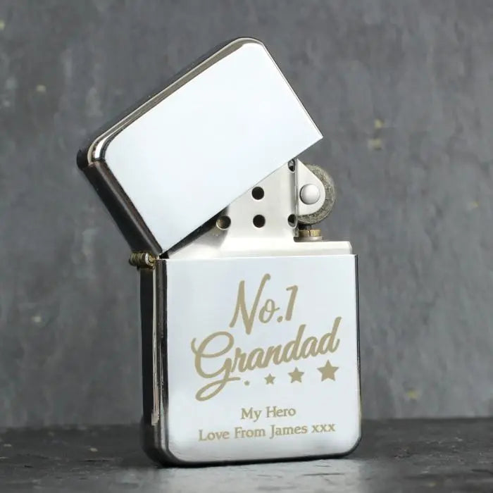 Personalised No.1 Grandad Silver Lighter - Shop Smoking Accessories At Gift Moments - 1