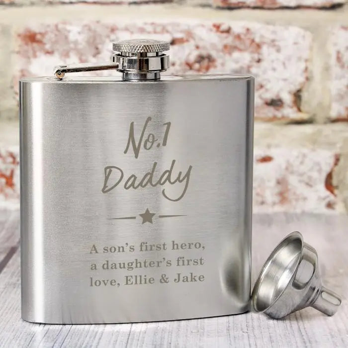 Personalised No.1 Hip Flask: 1 - Hip Flasks By Gift Moments
