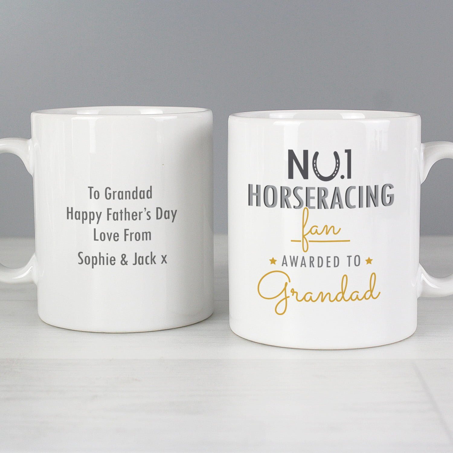 Personalised No.1 Horseracing Fan Mug: 1 - Mugs By Gift Moments