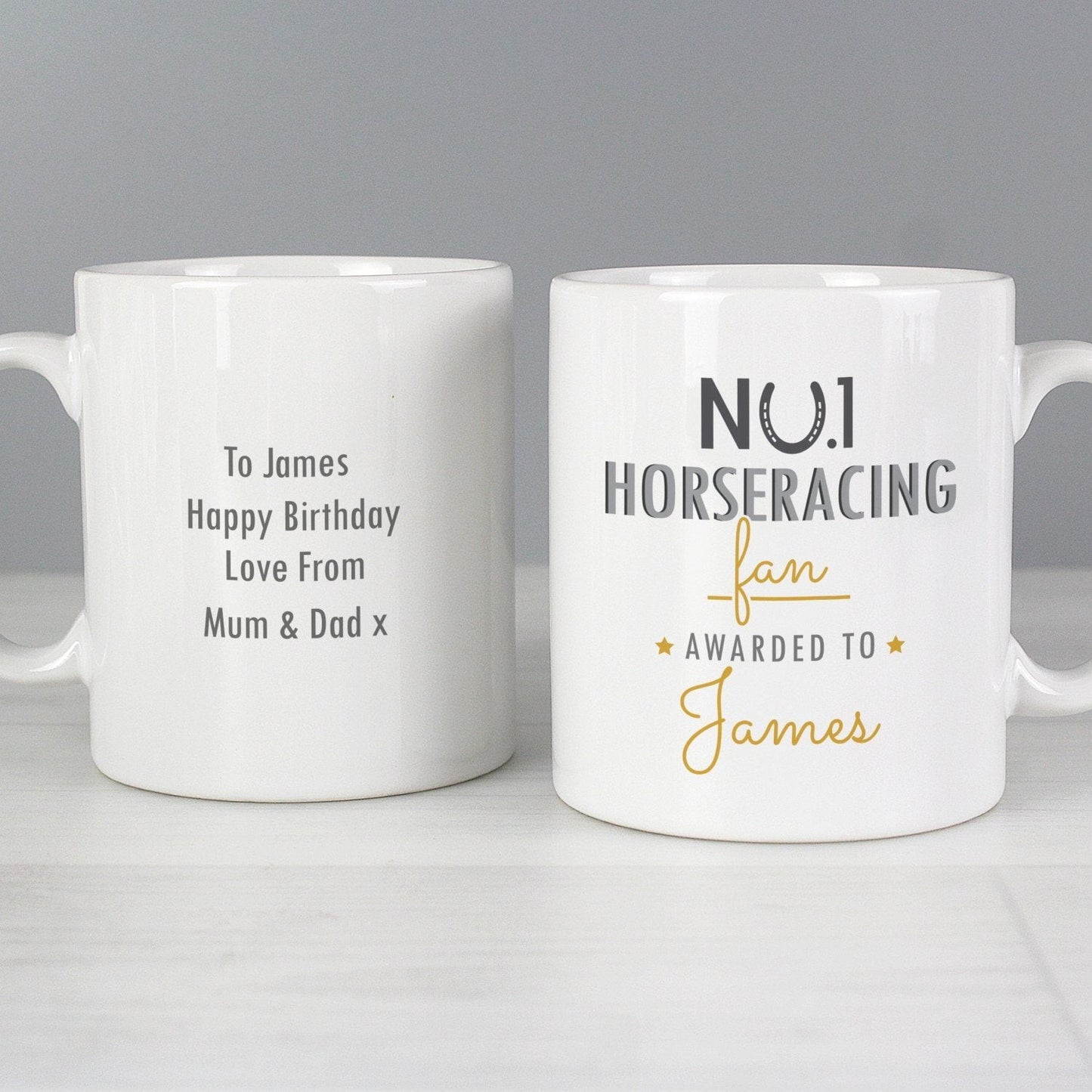 Personalised No.1 Horseracing Fan Mug: 3 - Mugs By Gift Moments