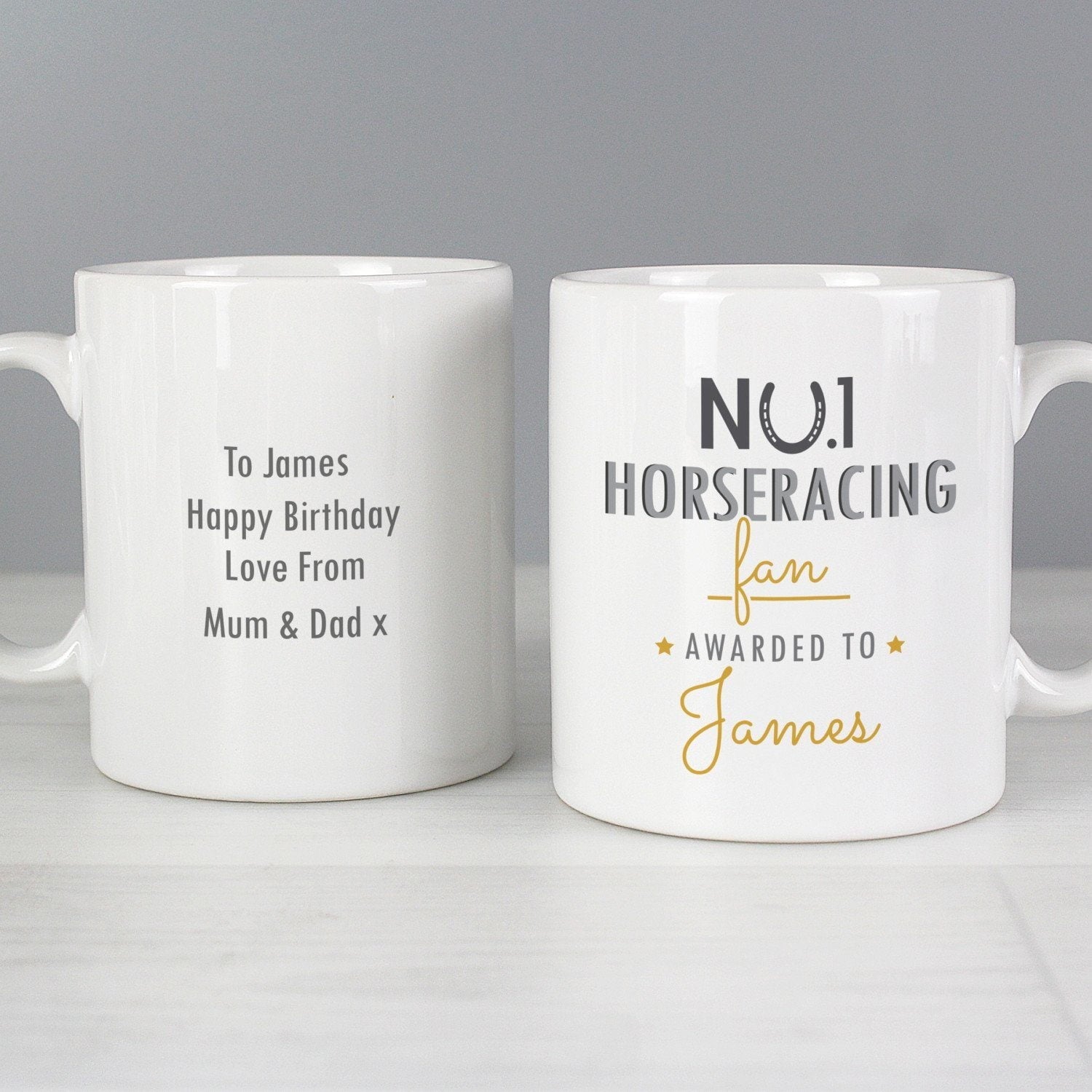 Personalised No.1 Horseracing Fan Mug: 3 - Mugs By Gift Moments