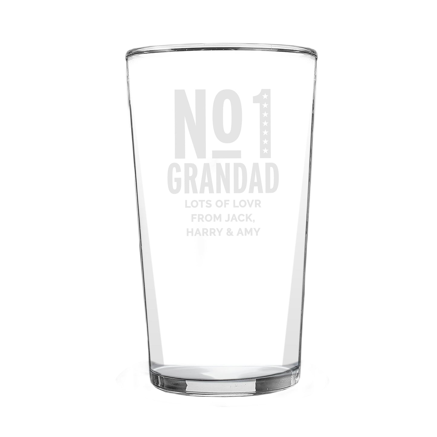 Personalised No. 1 Pint Glass: 5 - Beer Glasses By Gift Moments