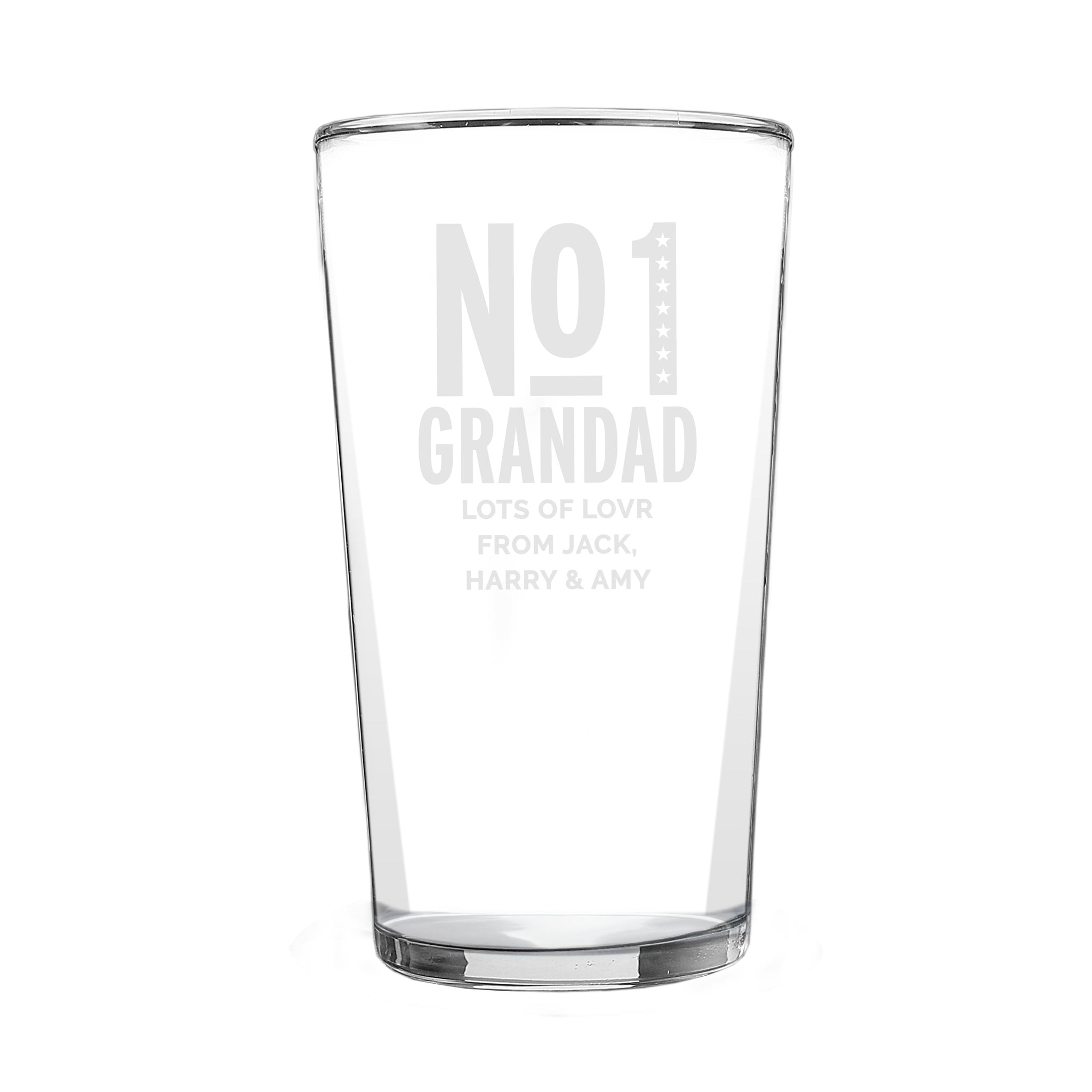 Personalised No. 1 Pint Glass: 5 - Beer Glasses By Gift Moments