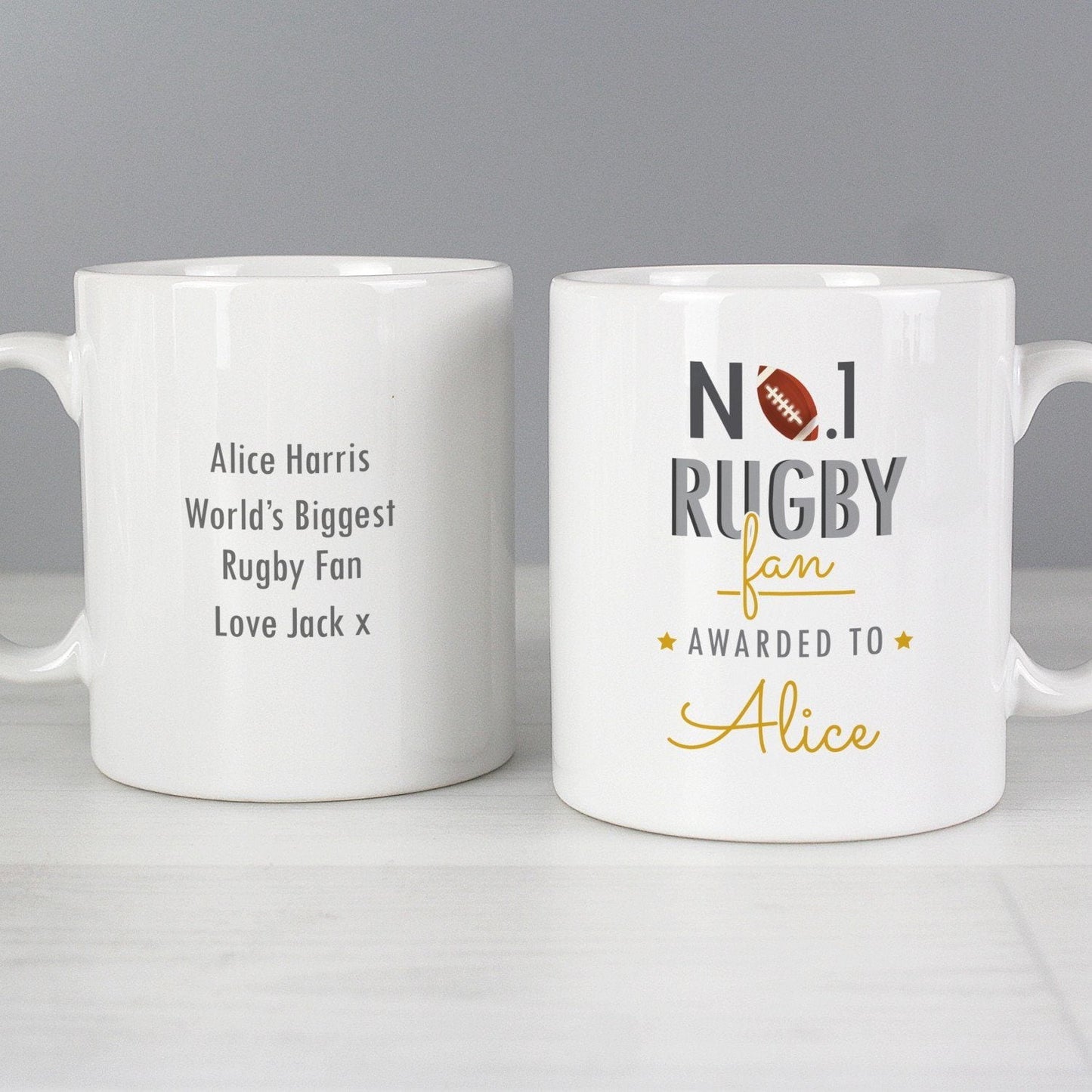 Personalised No.1 Rugby Fan Mug: 3 - Mugs By Gift Moments