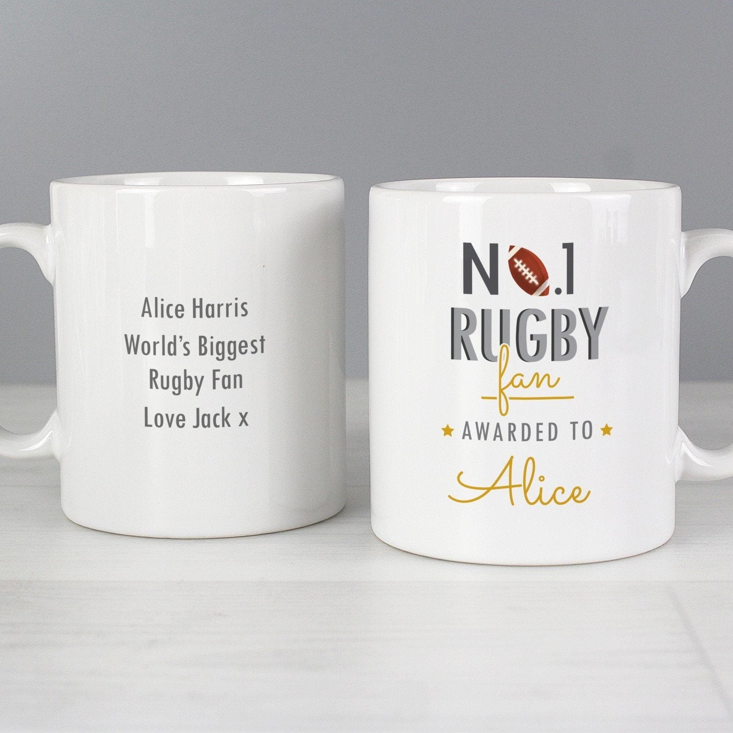 Personalised No.1 Rugby Fan Mug: 3 - Mugs By Gift Moments