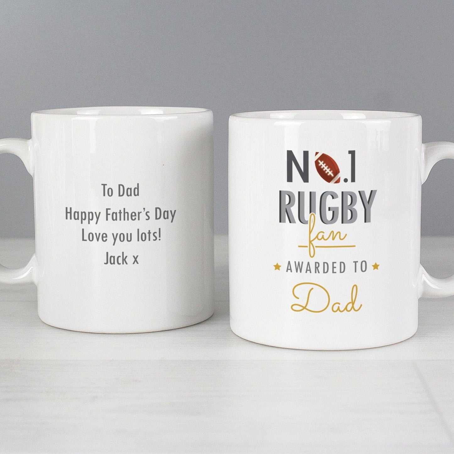 Personalised No.1 Rugby Fan Mug: 1 - Mugs By Gift Moments