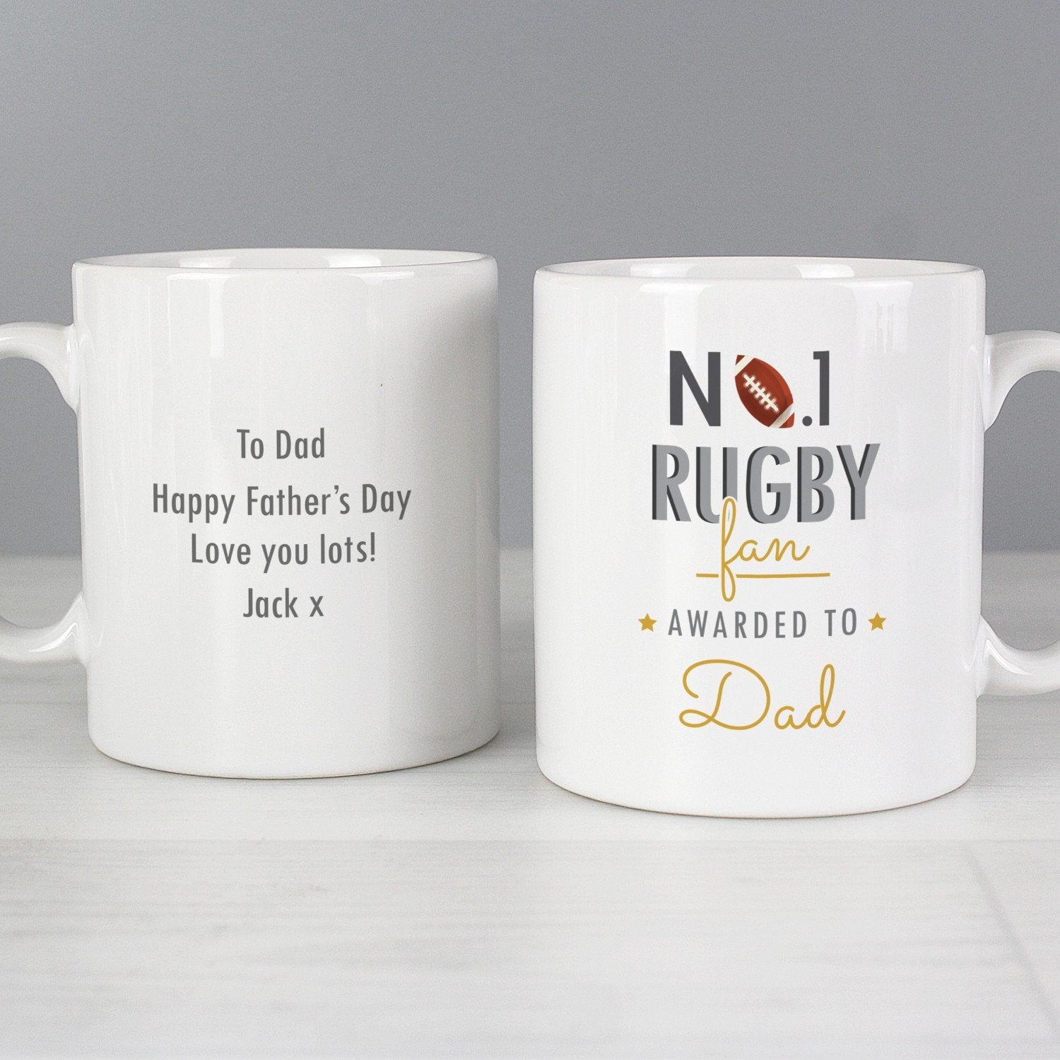 Personalised No.1 Rugby Fan Mug: 1 - Mugs By Gift Moments