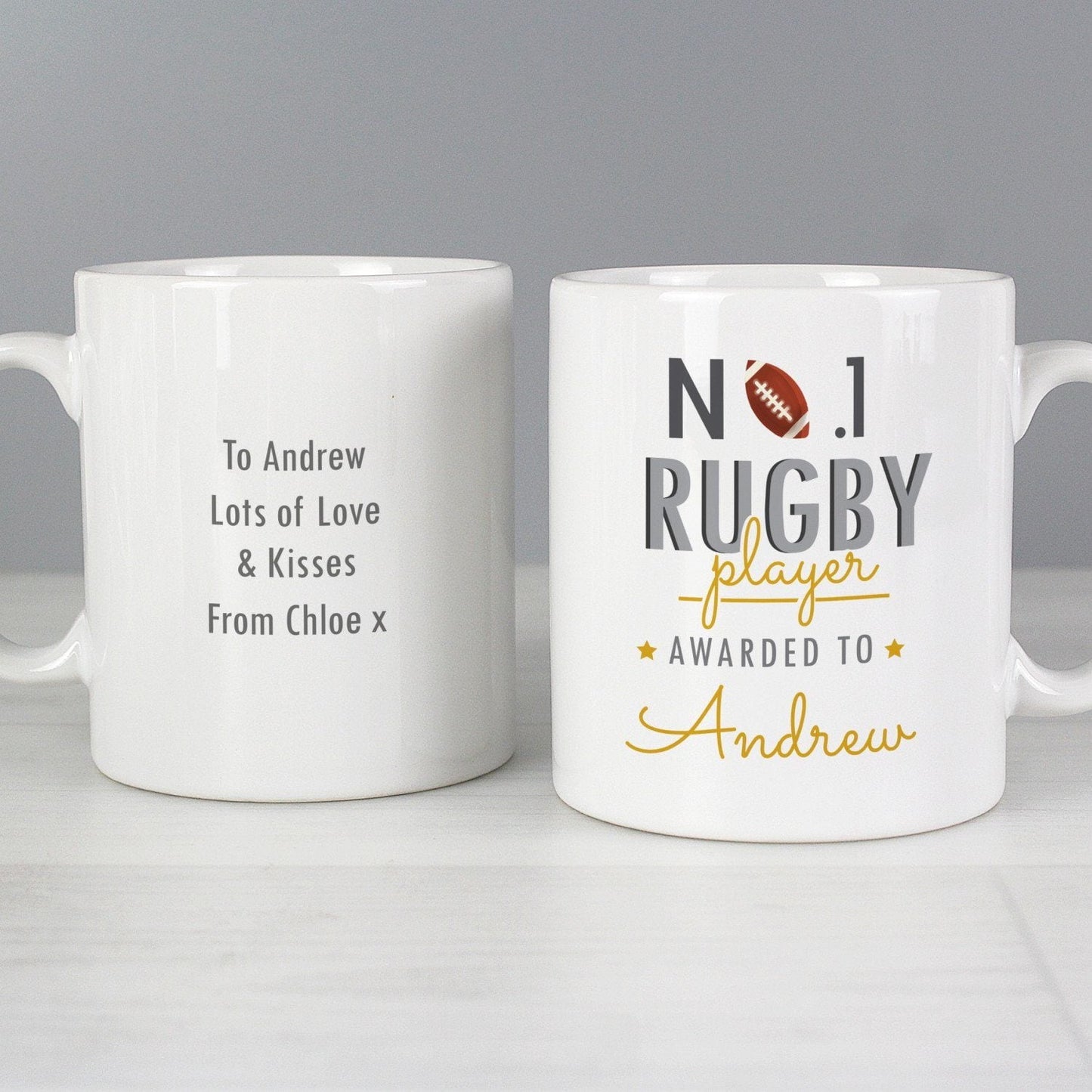 Personalised No.1 Rugby Player Mug: 1 - Mugs By Gift Moments