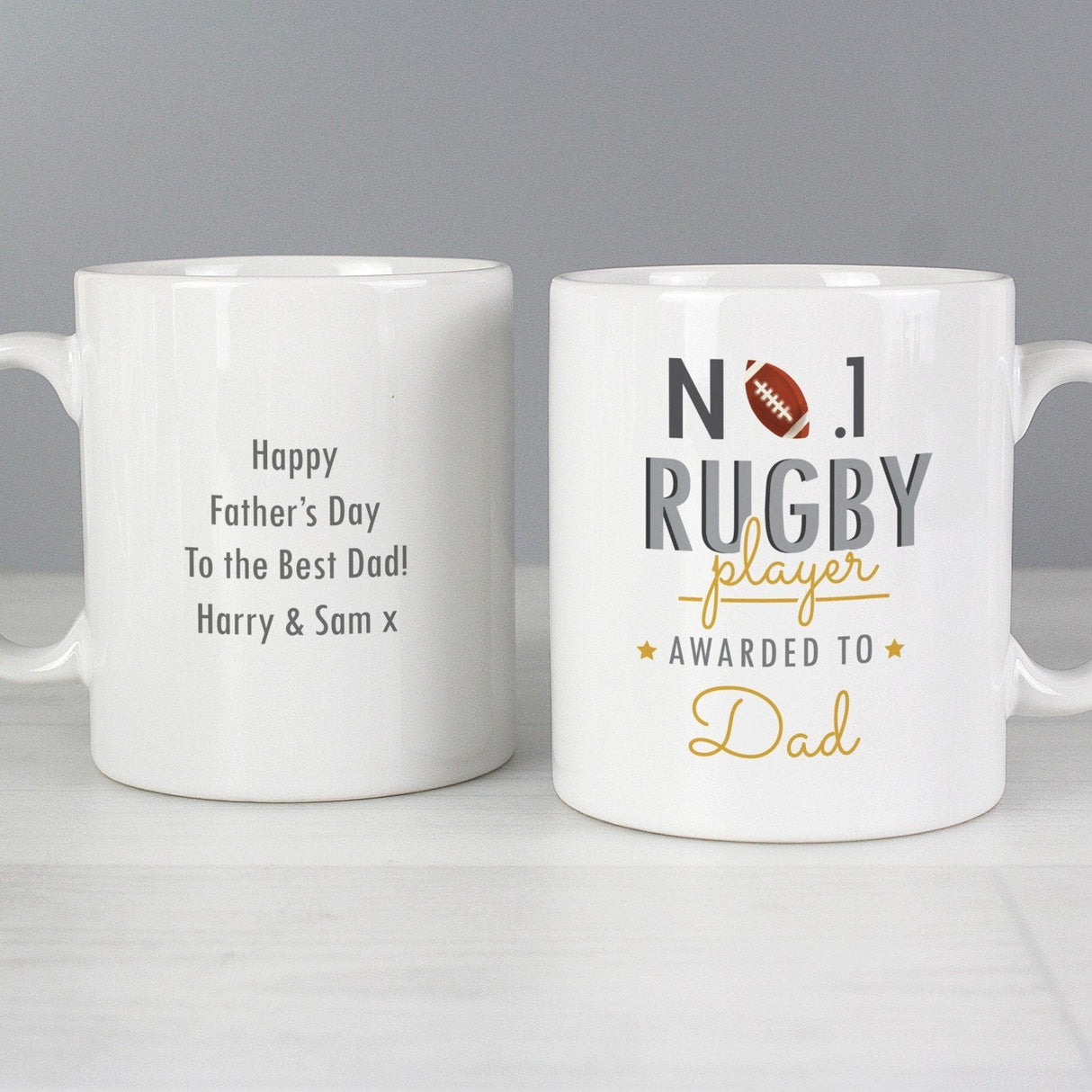 Personalised No.1 Rugby Player Mug: 3 - Mugs By Gift Moments