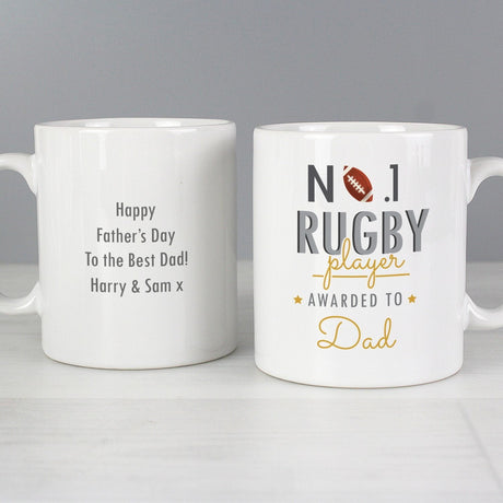 Personalised No.1 Rugby Player Mug: 3 - Mugs By Gift Moments
